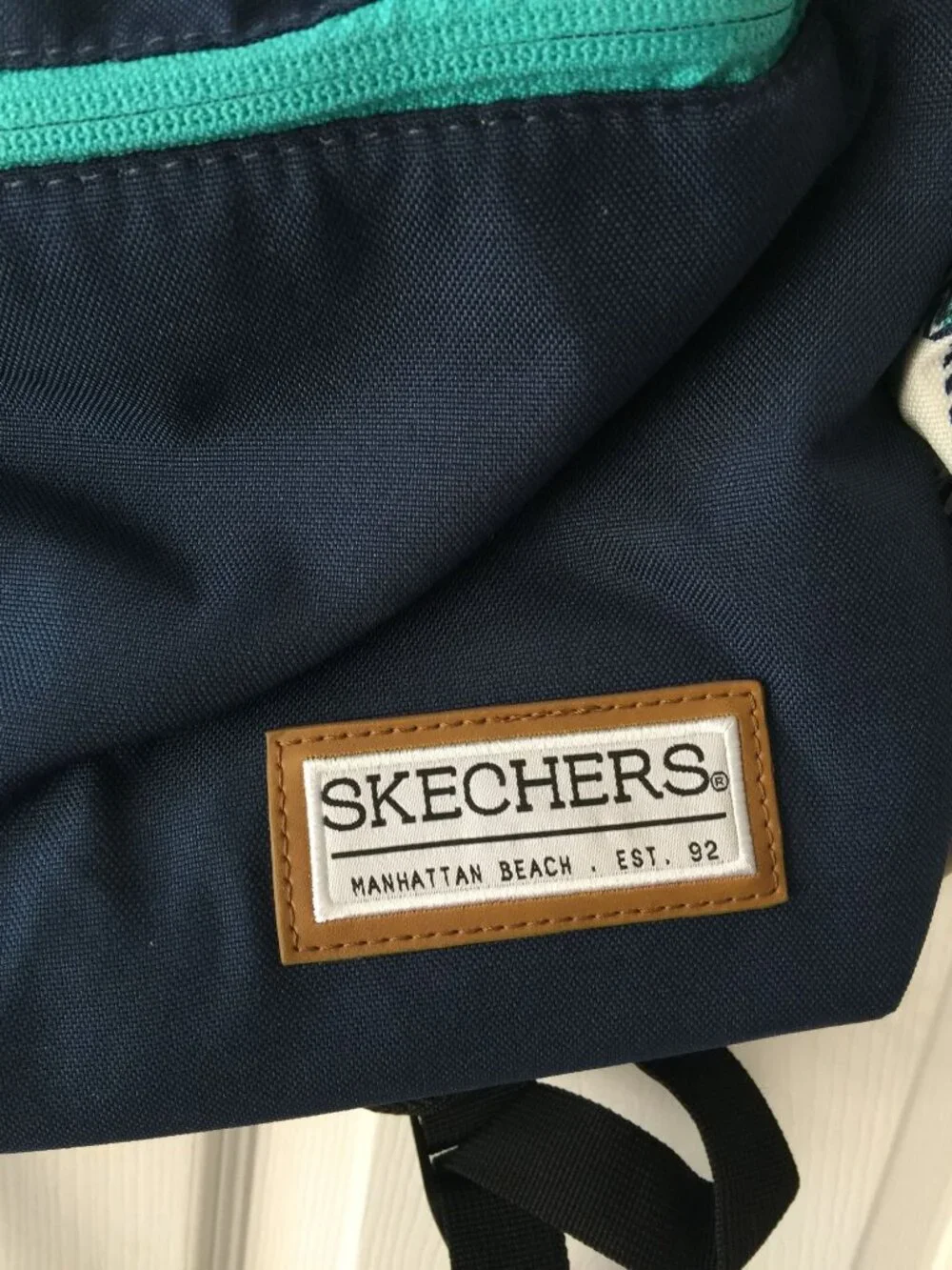 Skechers Large Navy Blue Green Plaid Laptop Backpack School Bag Knapsack